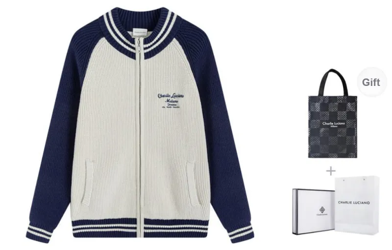 Charlie Luciano Knitwear Unisex White Blue-2