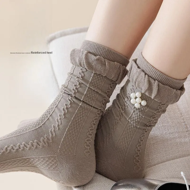 JIAZINI Mid Calf Socks Women's 4 Pack-9