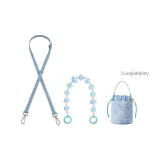Blue Leather Strap Adjustable 90-120cm+Cartoon Decorative Chain