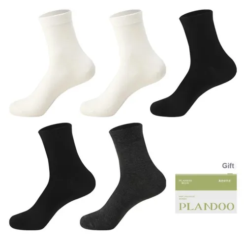 PLANDOO Mid Calf Socks Men's Shopping Bag 5 Pack