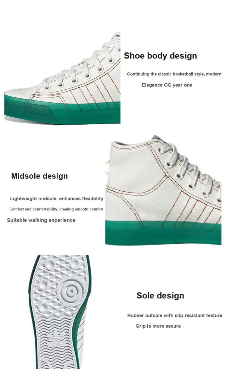 【adidas】NIZZA HI Rf Sn99 ハイカット ロゴ スニーカー ライム Adidas Originals Originals Nizza Hi Rf 'White Green' US M 9