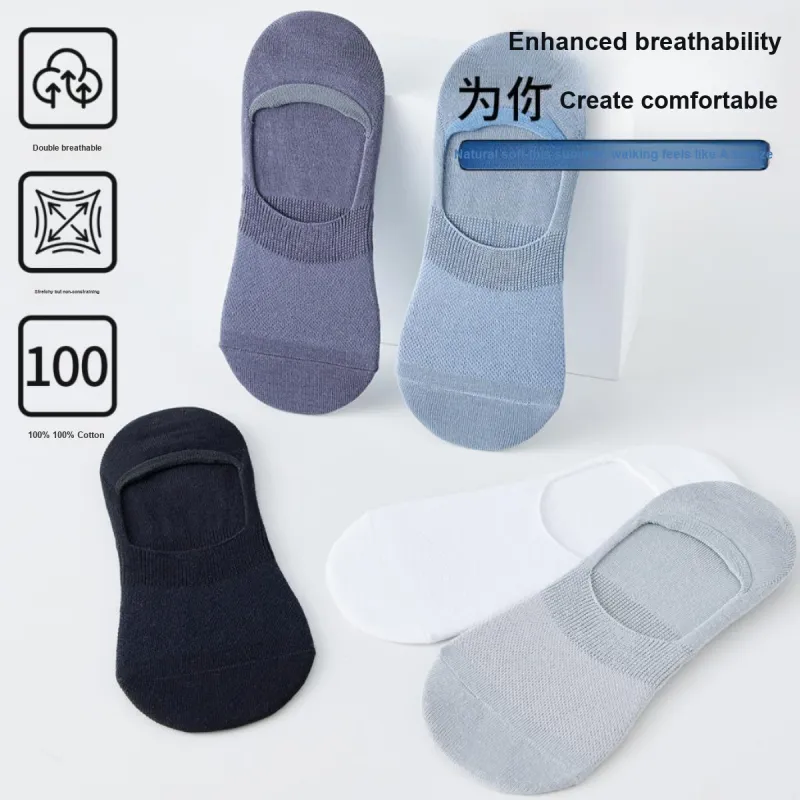 MIIOW No Show Socks Men's 5 Pack Mixed Color-2