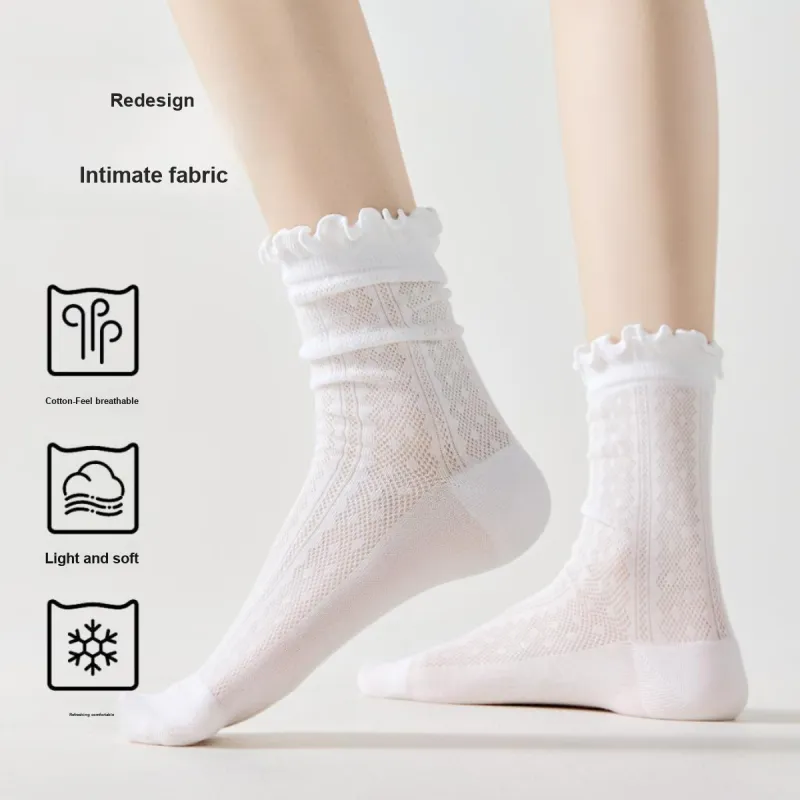 MIIOW Mid Calf Socks Women's 5 Pack-9