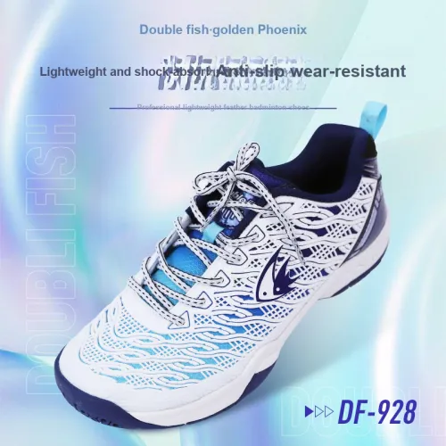 DOUBLE FISH Badminton Shoes Unisex Low-Top White/Blue