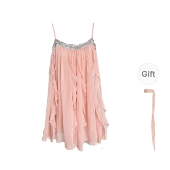 CPAURA Slip Dresses Women's Pink