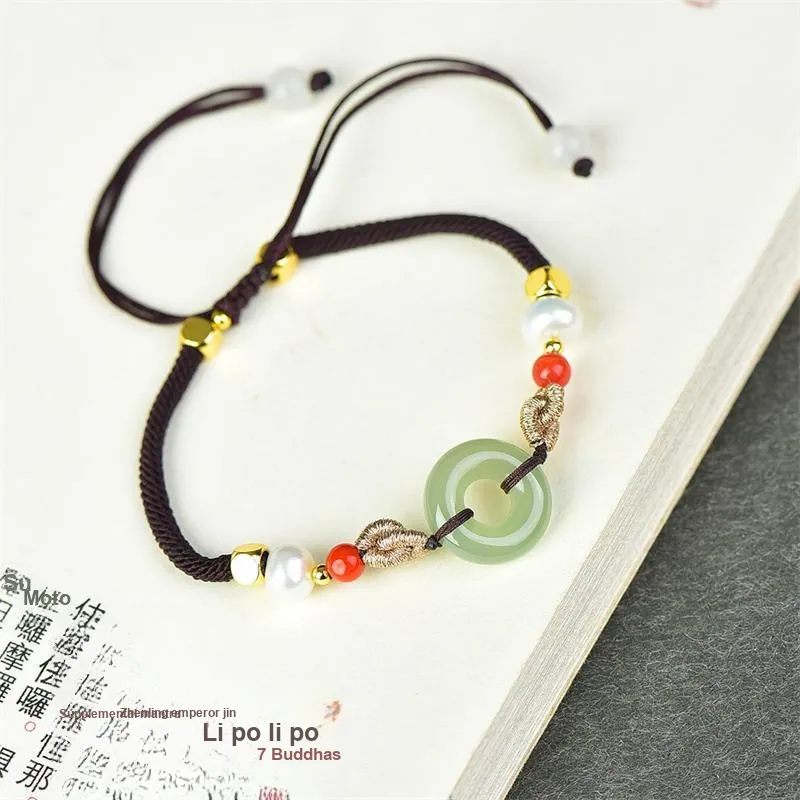 HUWEI Hetian Jade Bracelets Pale Greenish White Jade Unisex-4