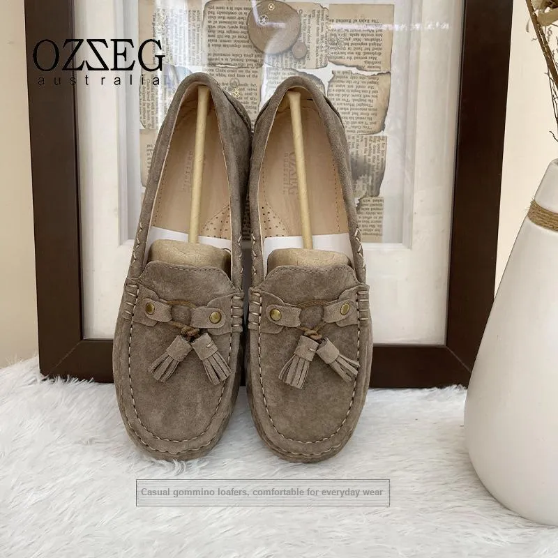OZZEG Gommino Loafers Women's Chestnut/Cappuccino-5
