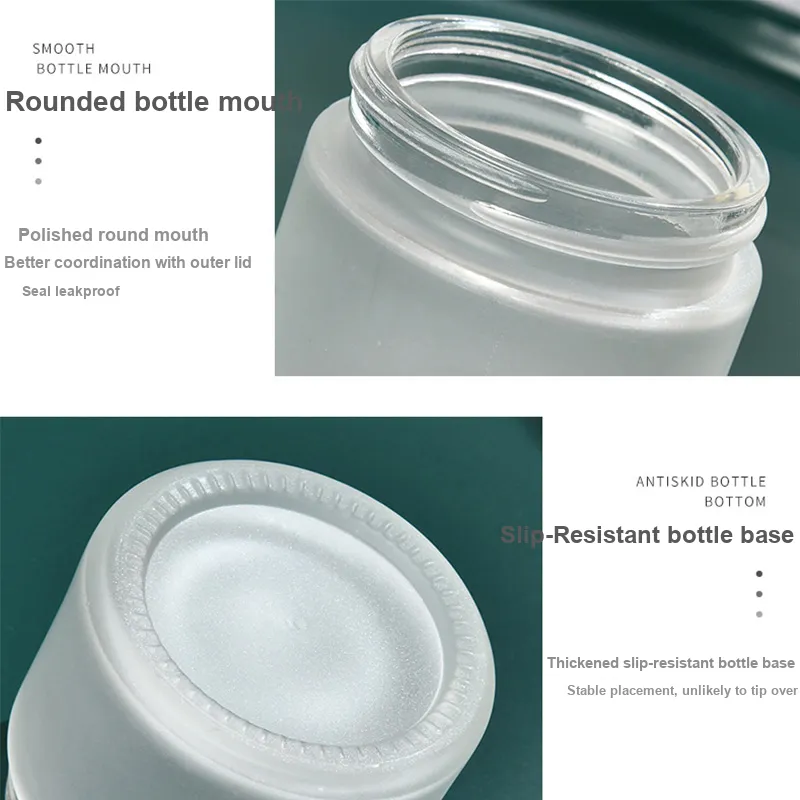 JIANYINGSHU Travel Cosmetics Mini Bottles Face Cream Lotion Foundation Portable Glass Sample And Small Vials-3