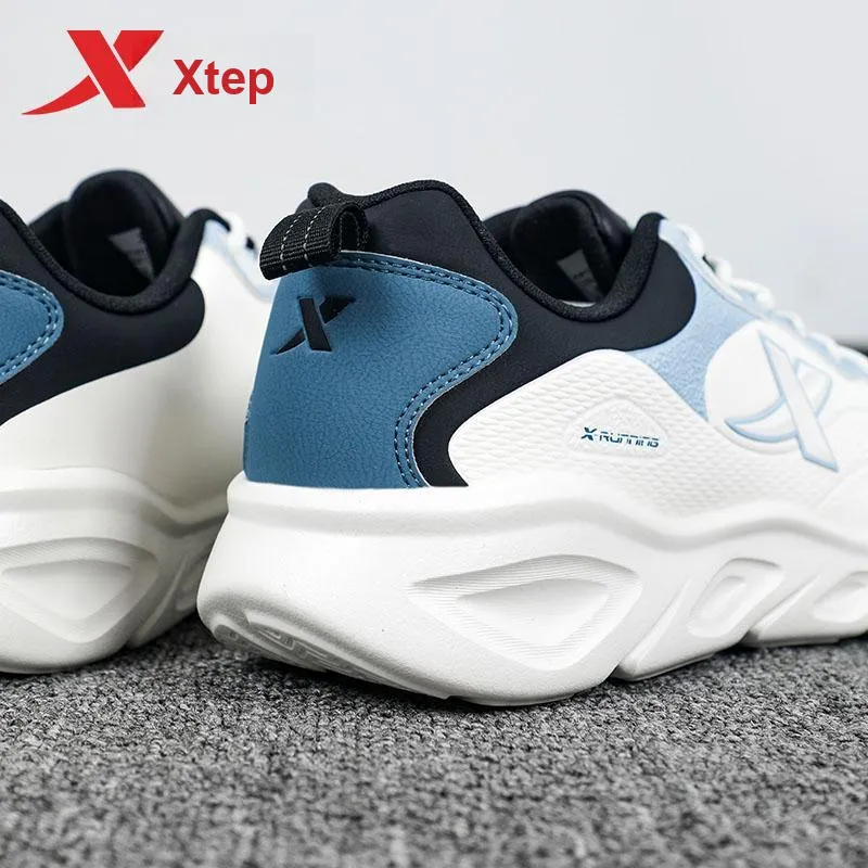 XTEP Slip-Resistant Water-Resistant Low-Top Running Shoes Men's White Black Blue-11