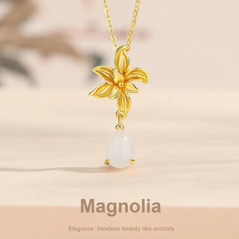 MGS Chalcedony Jade Necklaces Women's-3