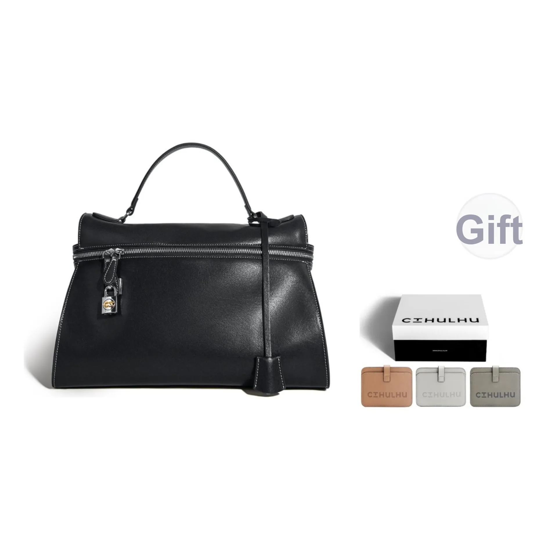 Cthulhu Коровья кожа Премиум Через плечо Сумка Большая Женская Черная