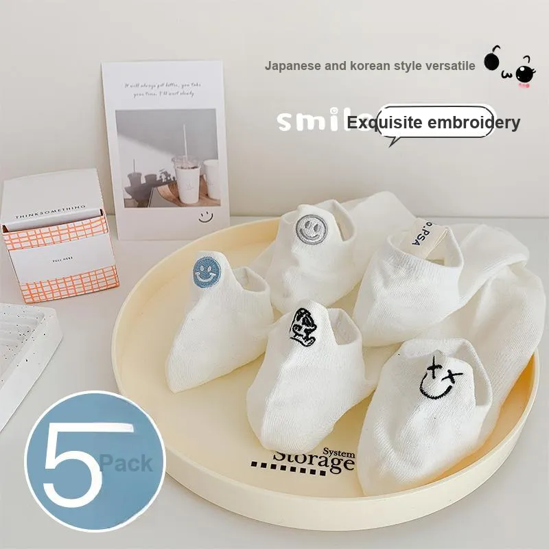 Lan Miao No Show Socks Unisex Shopping Bag 5 Pack-3