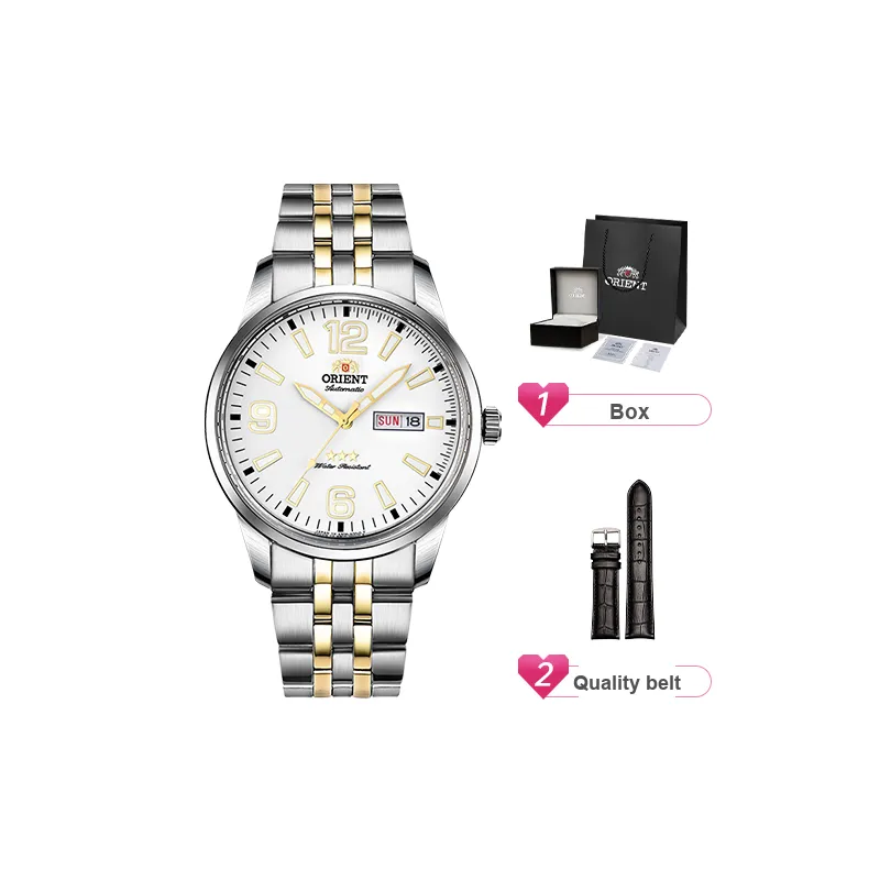 ORIENT Classic Collection Mechanical Movement Metal Strap Watch Men's Watches White Dial-1