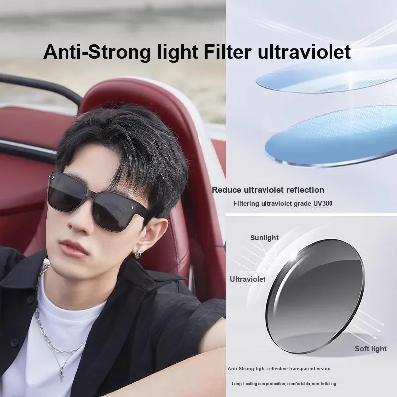 LASHION TR/Memory Plastic Square Sunglasses Unisex-3