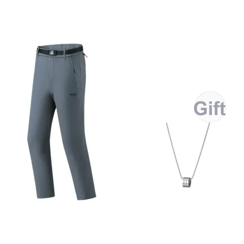 Mizuno Повседневные брюки Мужские Темно-серые с ожерельем