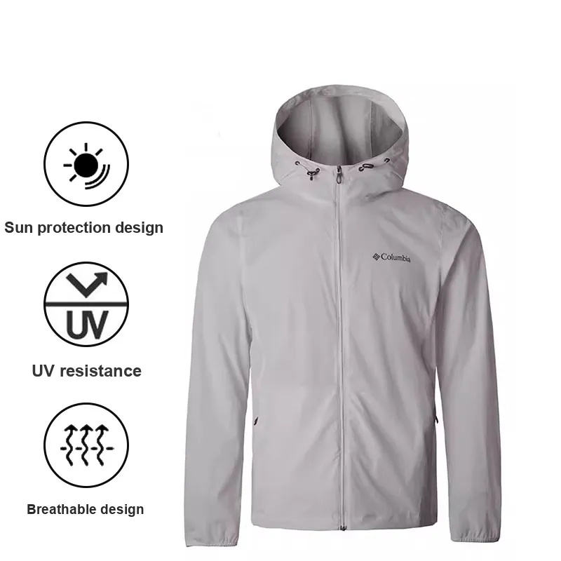 Columbia Super Lightweight And Breathable Sun Protection Clothing Men's Gray-2