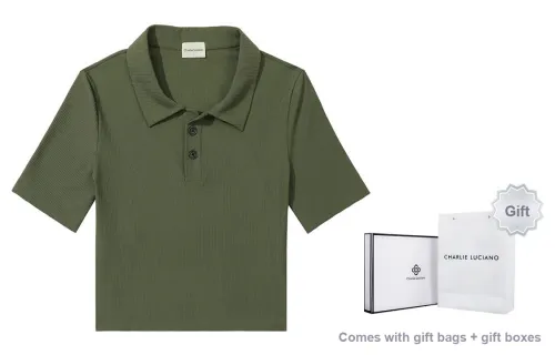 Charlie Luciano Polo Shirts Women's Gray Green