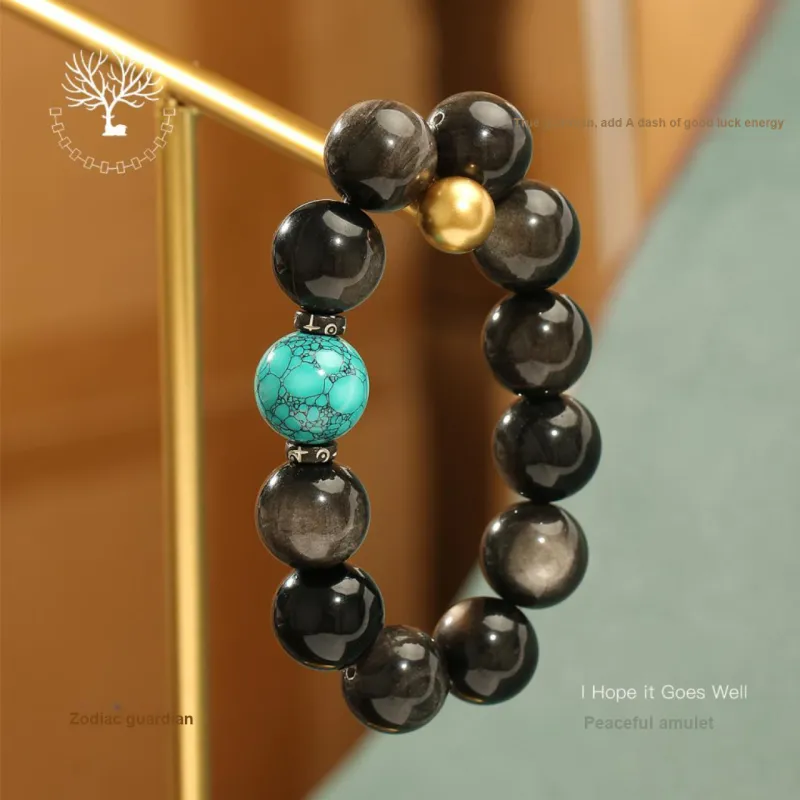 LIBALU Natural Obsidian Bracelets Men's-3