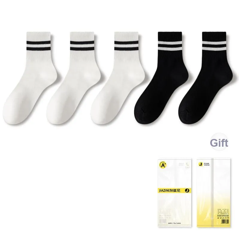 JIAZINI Mid Calf Socks Unisex 5 Pack-18