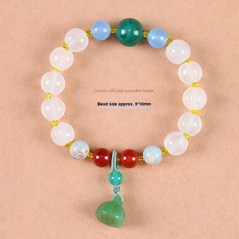 SHUZHUO Golden Silk Jade Bracelets Unisex-1