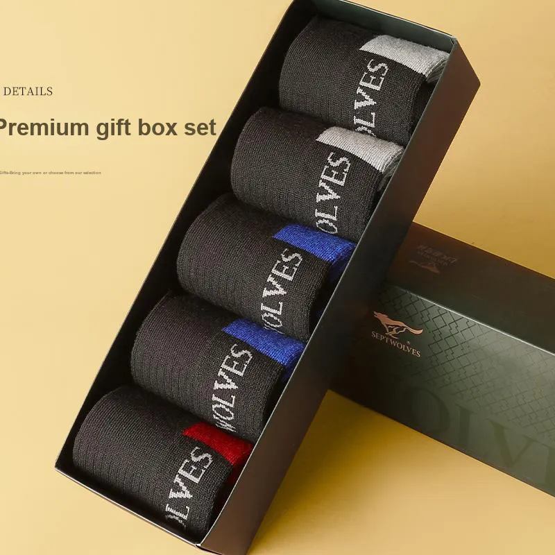 SEPTWOLVES Ankle Socks Men's 5 Pack Gift Box Set-3