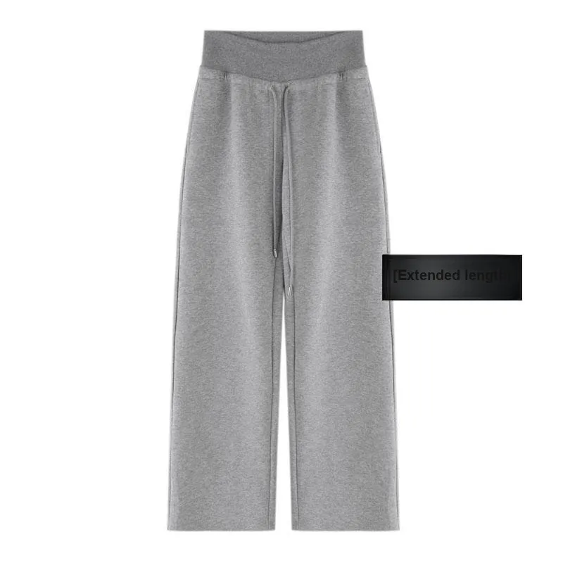 KALULI Spring Fall Casual Wide Leg Pants Sweatpants Women's Gray Black-17