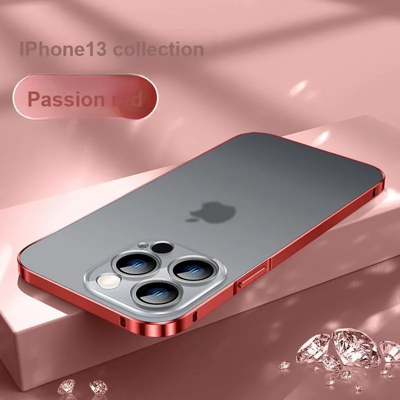 Andmo Metal Advanced Matte Transparent Impact Resistant Phone Case Compatible With Apple 13/13 Pro/13 Pro Max-19