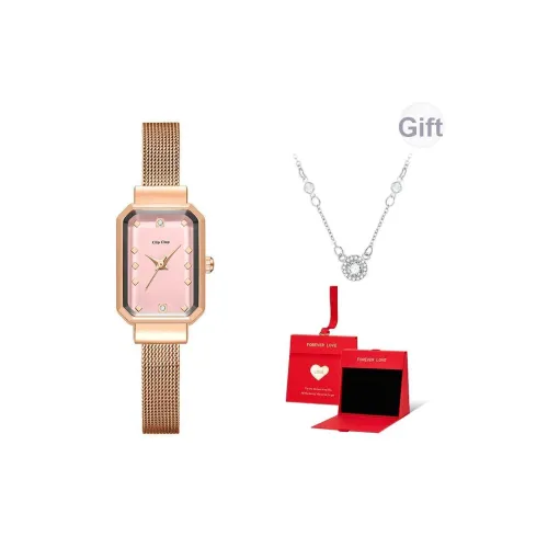 Clip Clop Кварцевый механизм сплав ремешок женские часы розовый циферблат