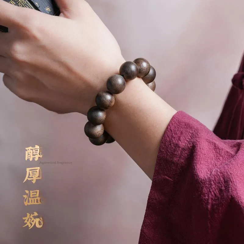 GUMUJIANG Fragrance Agarwood New Chinese Style Single Wrap Beaded Bracelet Unisex-5