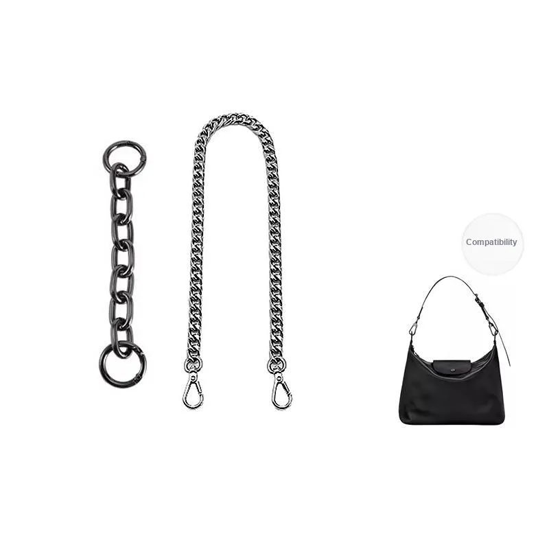 Ingenuity Handmade Metal Shoulder Strap Chain Liner Women's Gunmetal/White-Like-4