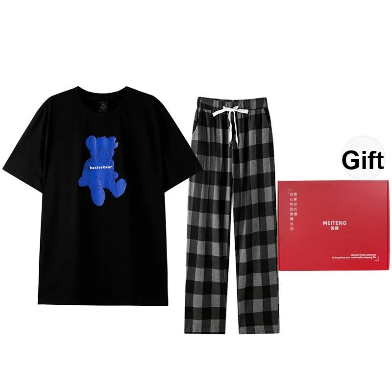 MEITENG Pajama Set Unisex White Black