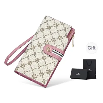 WilliamPOLO PVC Wallet Medium Size Women's Green/White/Dusty Pink