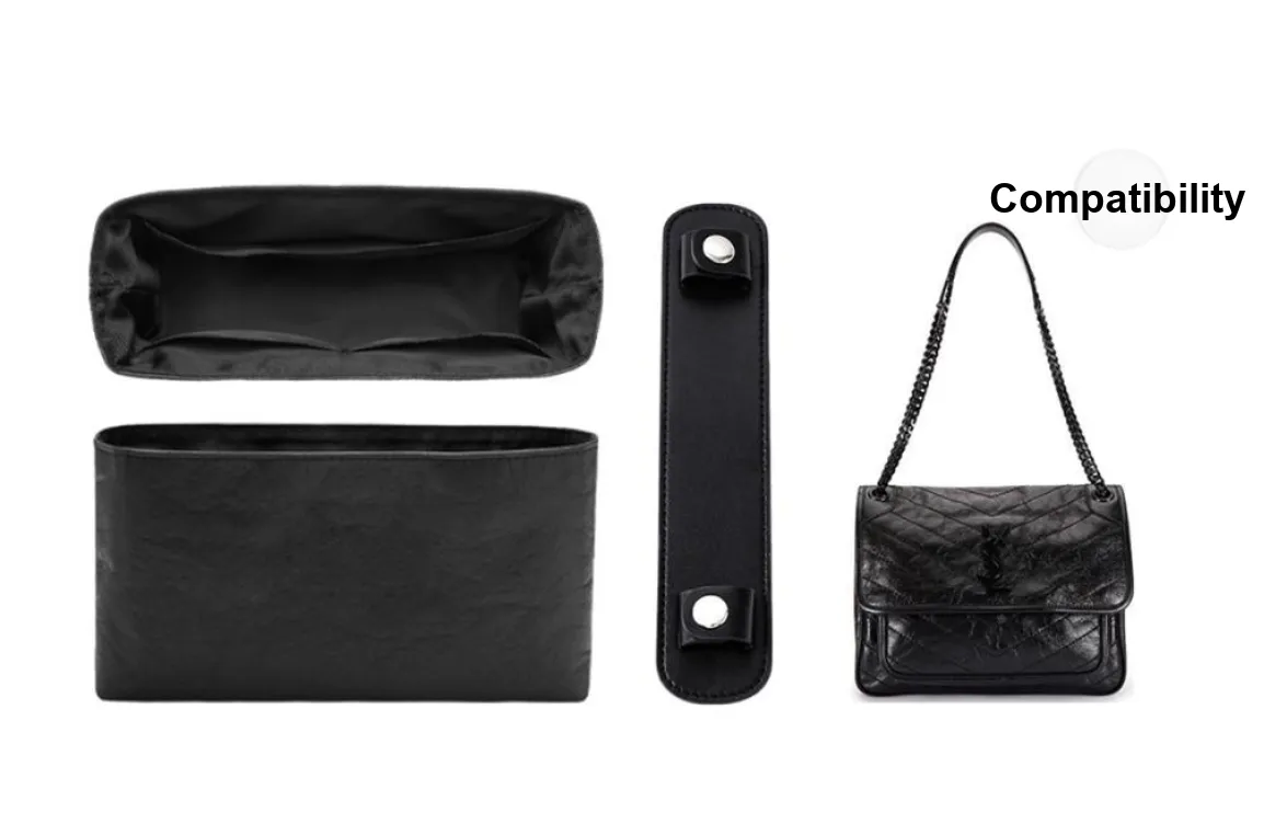 Lan Bao Fan Nylon Shoulder Pads Bag Insert Women's Black