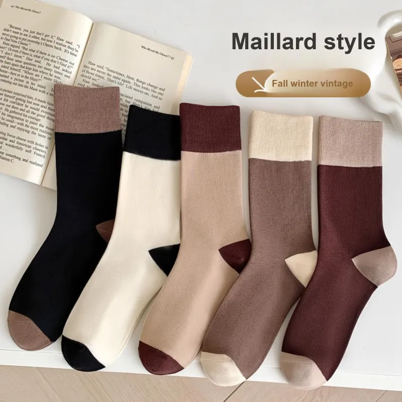XXLLG Spring And Fall Mid Calf Socks Women's 4 Pack-1