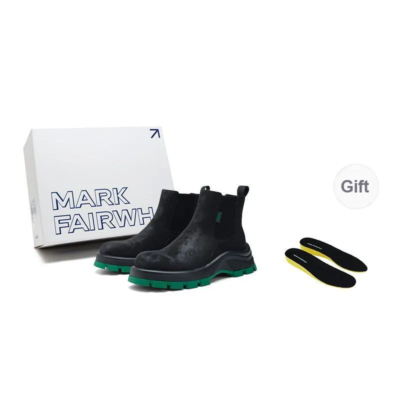 FAIRWHALE 10.5cm Chelsea Boots 6cm Unisex Black
