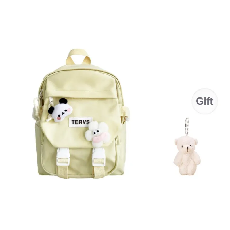 URBAN FOREST Nylon Backpack Unisex White/Black/Yellow/Green/Blue/Pink-12