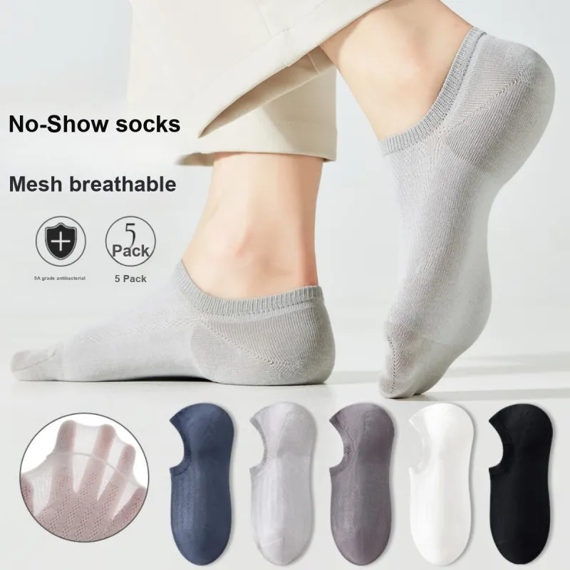 MIIOW No Show Socks Men's 5 Pack Mixed Color-1
