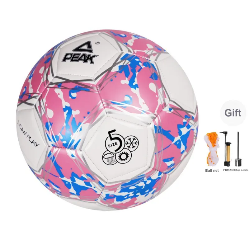 PEAK Size 4 5 Size Soccer PVC Machine Stitched Soccer Ball Unisex Pink White Blue-1