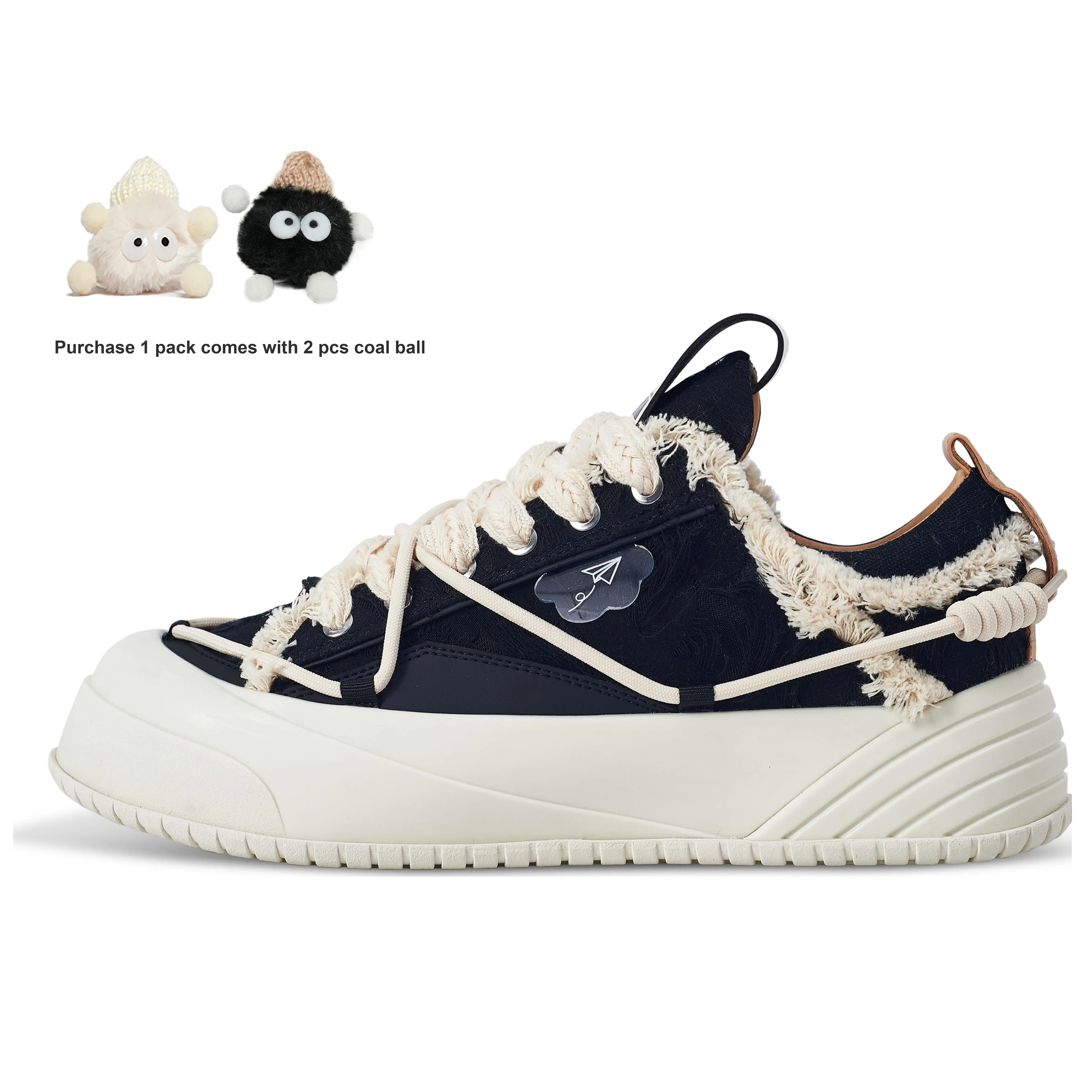 ON MAX Paper Airplane Series Skateboard Shoes Unisex Vintage Black