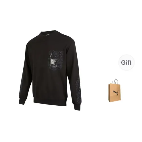 PUMA Sweatshirt Men's Black Shopping Bag Included