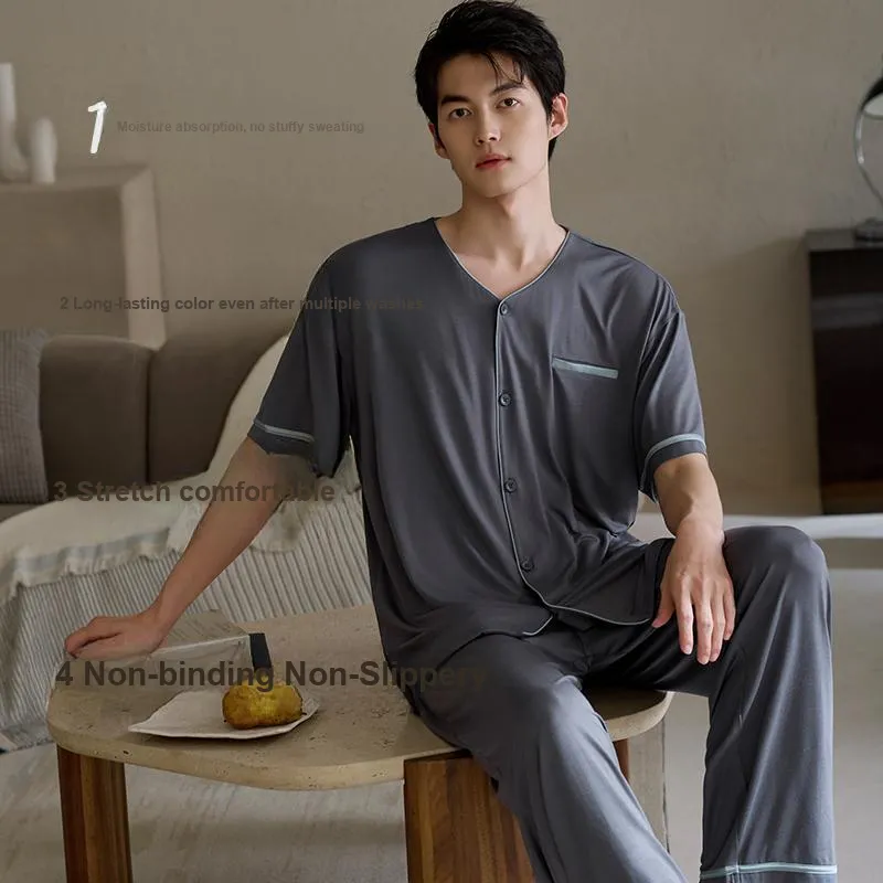 Xuan Liang Pajama Set Men's Paris Gray-2