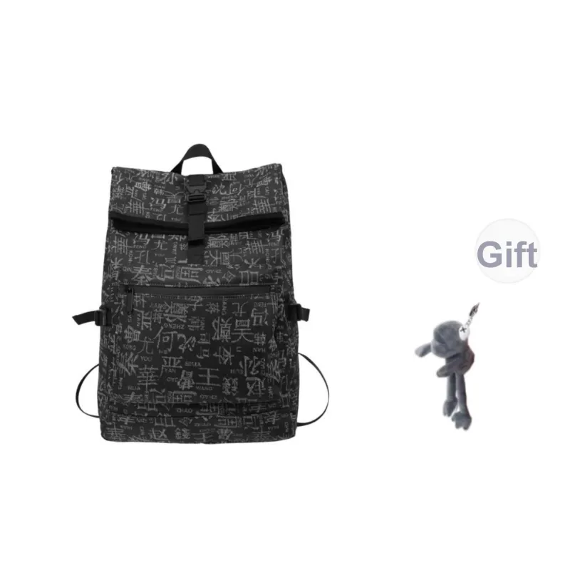 BRABOSTON Fabric Backpack Unisex Black/Light Blue/Denim Blue-3