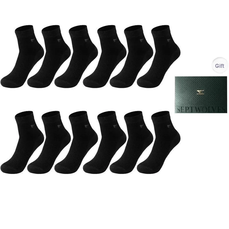 SEPTWOLVES Mid Calf Socks Men's 6 Pairs Gift Box Packaged