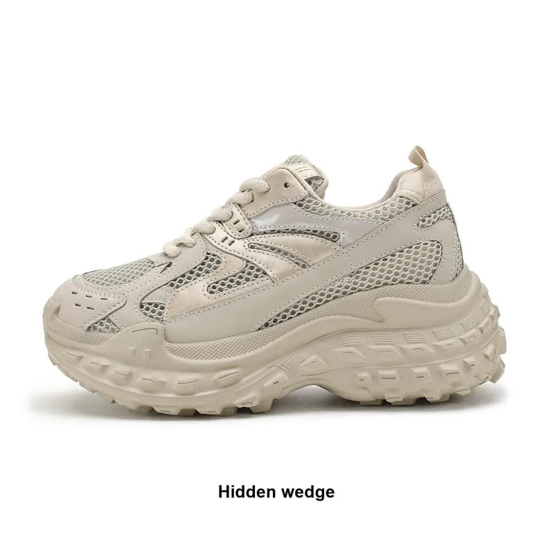 D:FUSE SCANDINAVIA Wear-Resistant Breathable Lightweight Height Increasing Low-Top Chunky Sneakers Women's-40
