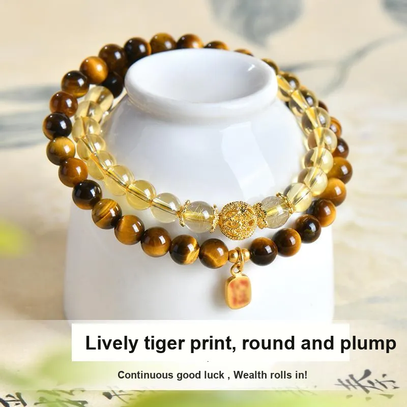 Xiang Yin Tiger's Eye Stone Bracelets Unisex-2