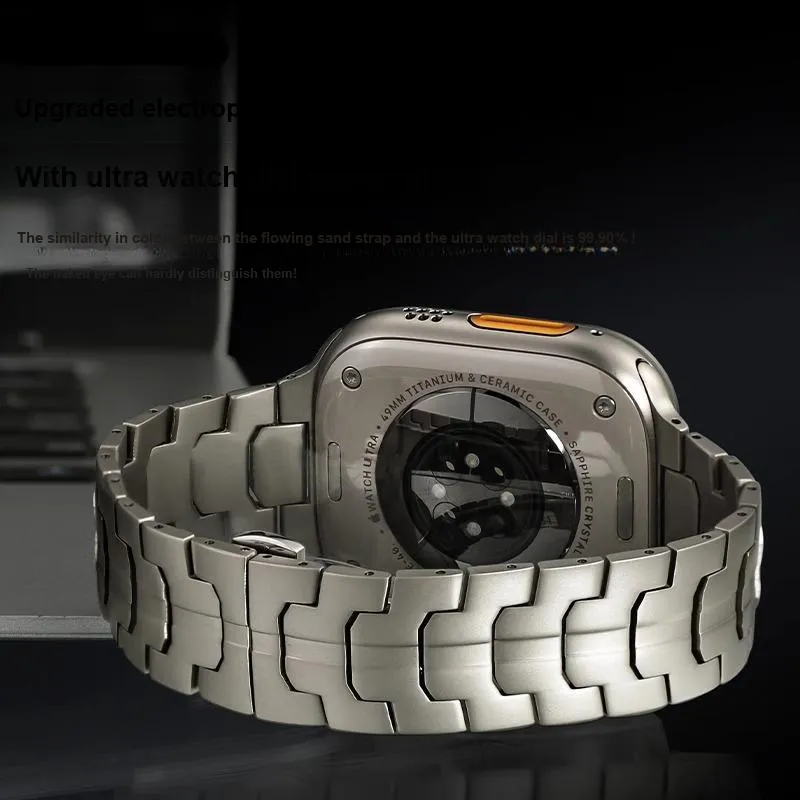 FZRT Watch Bands Stainless Steel Metal Iron Man Butterfly Clasp Strap Unisex-3