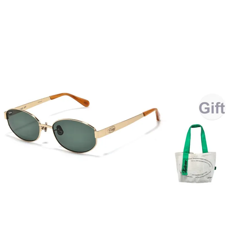Fakeme Β Titanium Oval Sunglasses Unisex-2