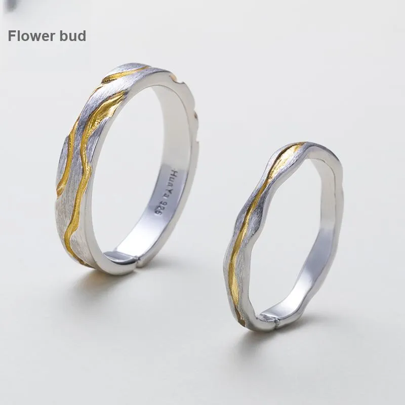 HUAYA S925 Silver Rings Women's Gold And Silver-2