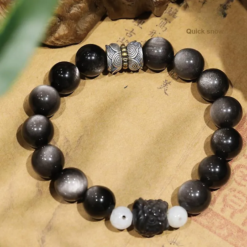 Moonstone Edge Obsidian Jade Bracelets Unisex-3
