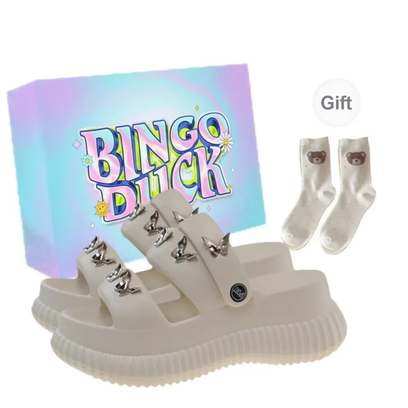 BINGO DUCK Slip Resistant Cushioning Abrasion Resistant Slide Slippers Women's-4